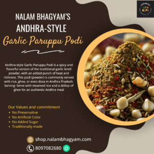 Andhra-style Garlic Paruppu Podi
